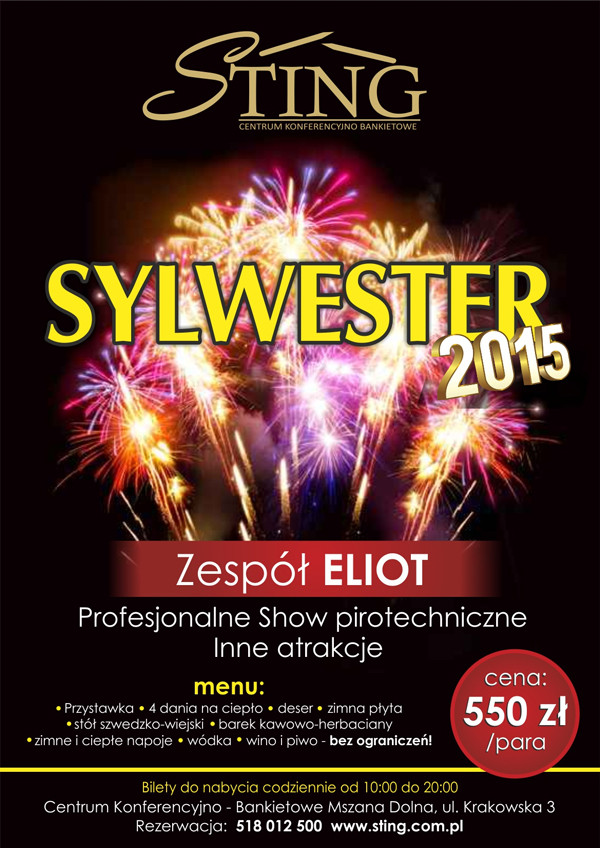STING Sylwester 2015 plakat