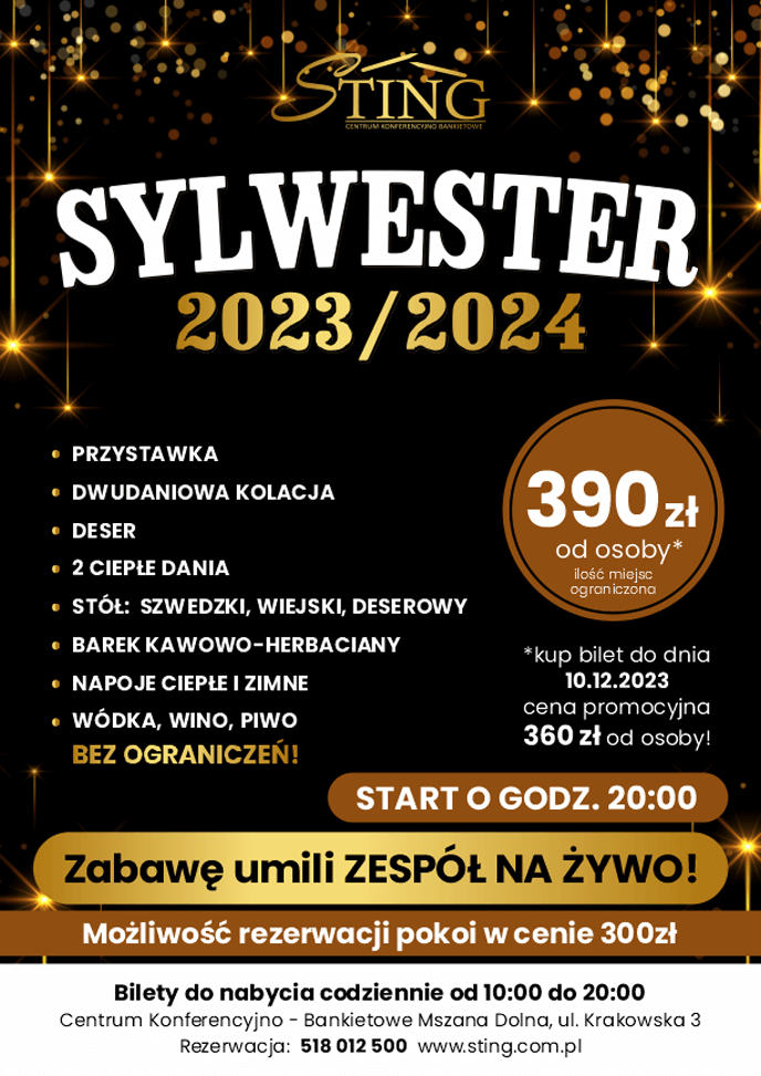Sylwester 2023 Mszana Dolna Sting